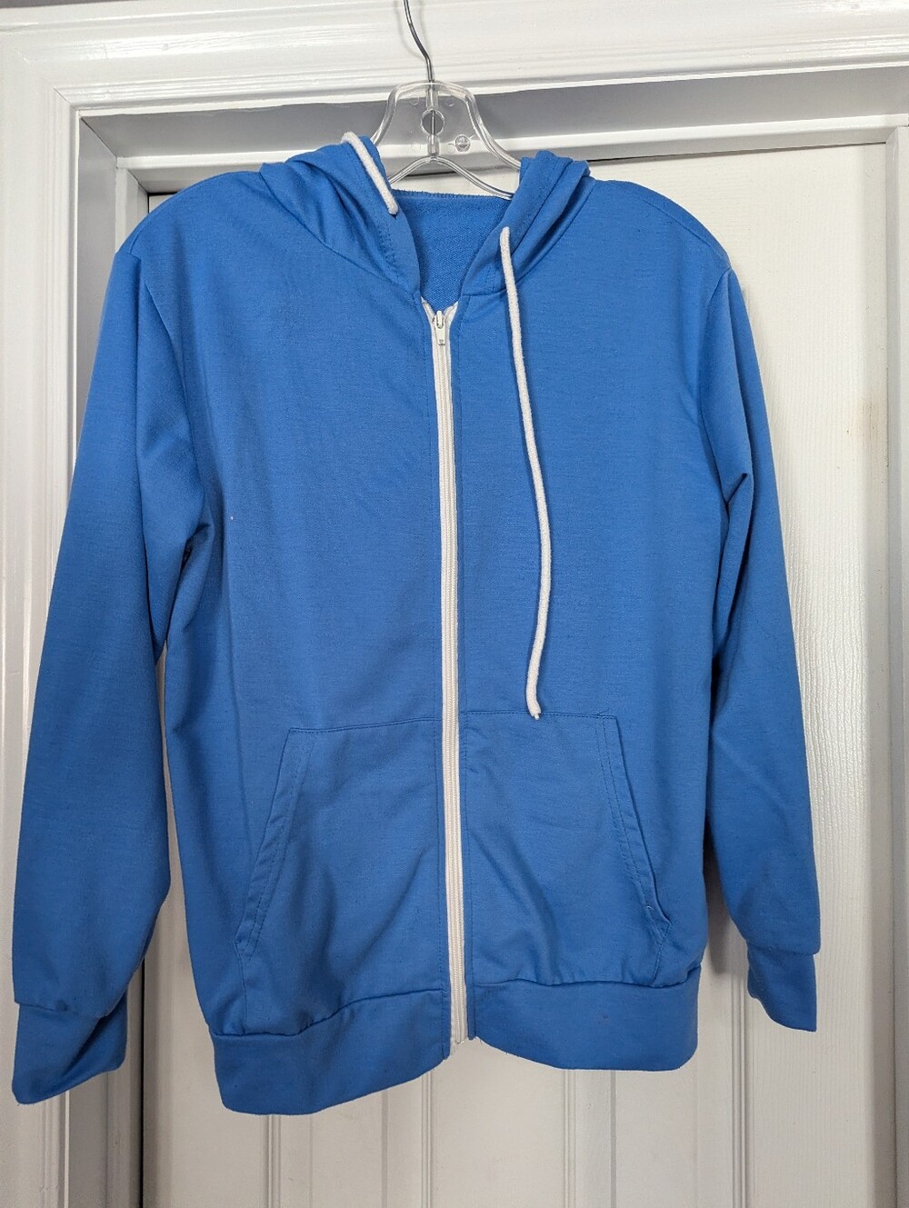 Amazon Blue Full-Zip Hoodie with White Drawstrings